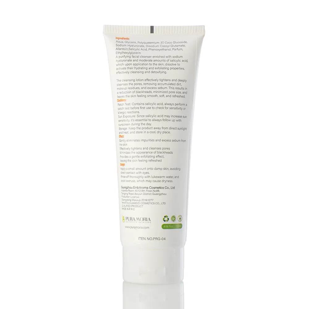 Puramoria Salicylic Acid Dense Foam Face Wash Deep Pore Hydration and Brightening Facial Cleanser
