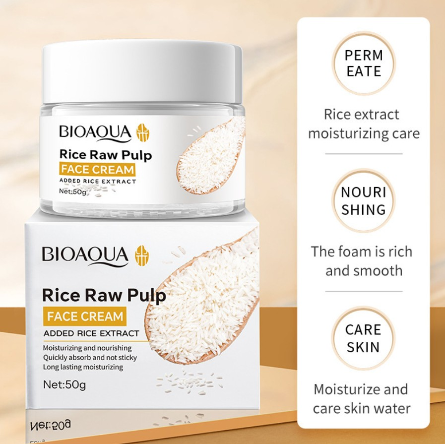 Rice Moisturizing Cream Moisturizing Skincare Cream Gentle Hydrating Skin Brightening Skin Care Moisturizing Rice Raw Pulp Cream