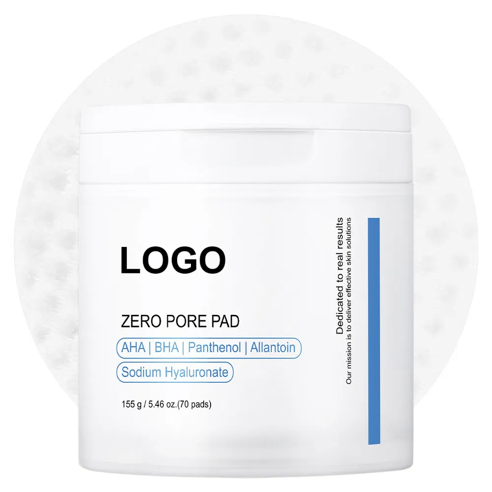 Aha BHA Lactic Acid Face Pore Beauty Toner Pads Wholesale Private Label Facial Cosmetics Skin Care