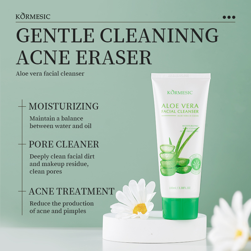 Natural Aloe Vera Deep Cleansing Face Wash for Oily Skin Face Wash Facial Cleanser