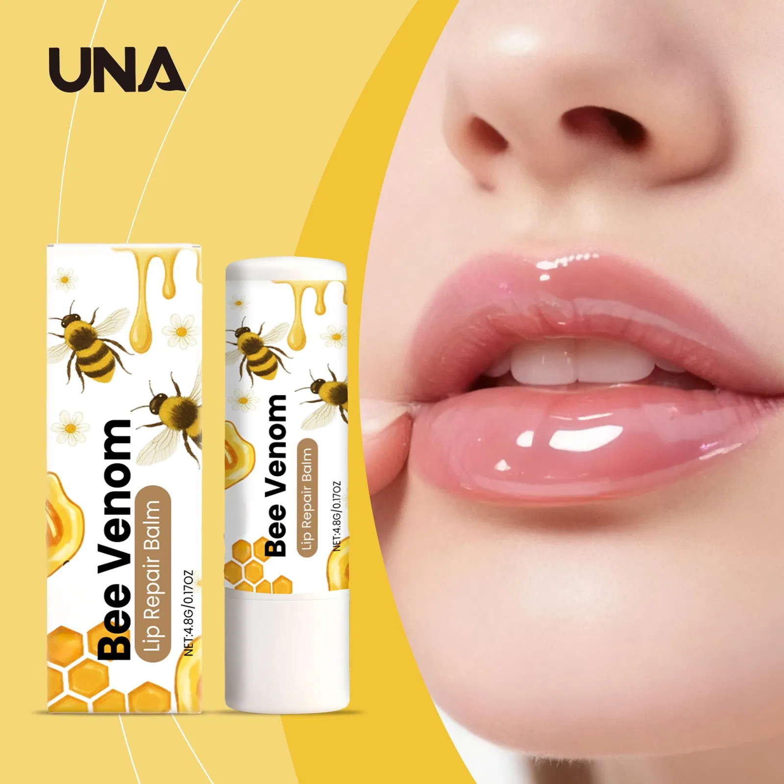 Bee Venom Moisturizing Lip Balm - Deeply Nourishes Lip Skin, Long-Lasting Hydration, Daily Lip Care