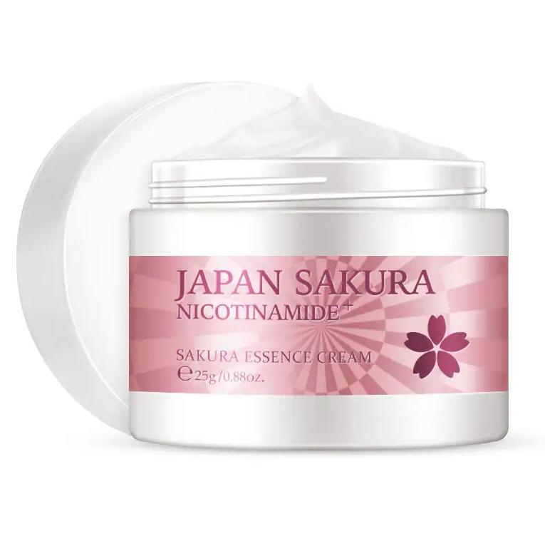 Skin Care Repair Facial Cream Whitening Moisturizing Organic Collagen French Snail Snail Essence Cream Travel Size 25g Moisturizer Japanese Sakura Face Cream