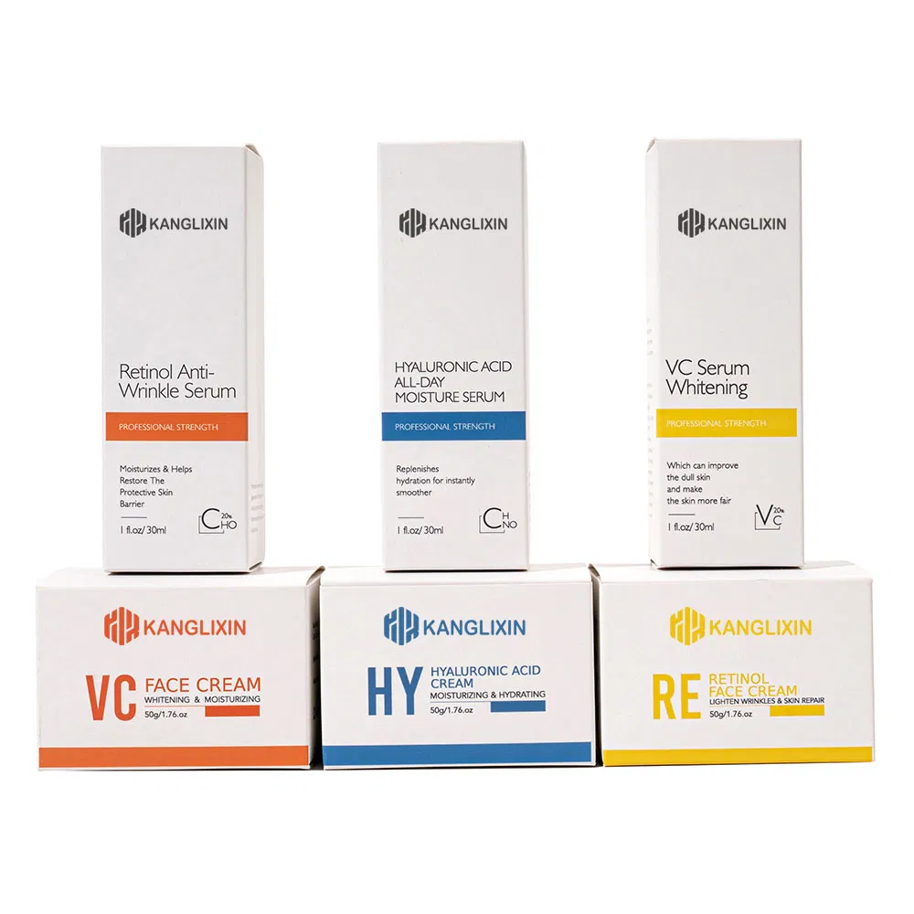 OEM Brightening Skin Care Set Organic Vitamin C Facial Serum Whitening Moisturizer Pimples Dark Black Spot Remover Face Cream