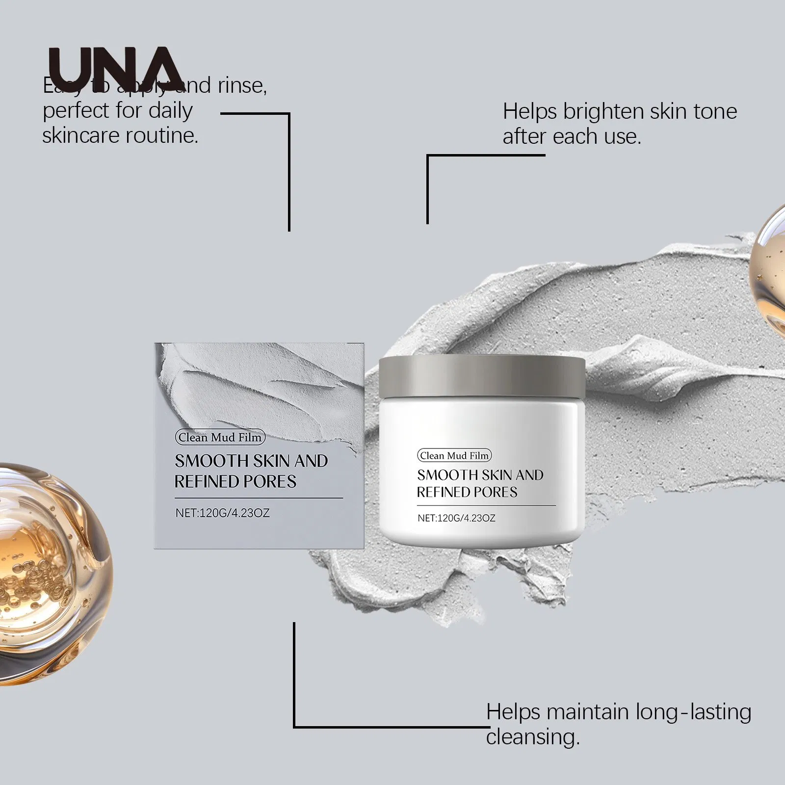 Pore Cleansing Clay Mask - Gently Cleanses, Nourishes and Moisturizes Skin, Facial Cleansing Clay Mask