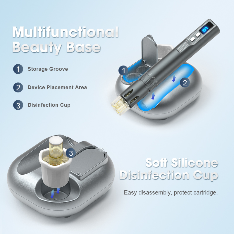 2025 LED Light Therapy Derma Hydra Pen Adjustable Microneedle Pen Liquid Adjustable Skin Care Stretch Marks and Dark Circles Removal