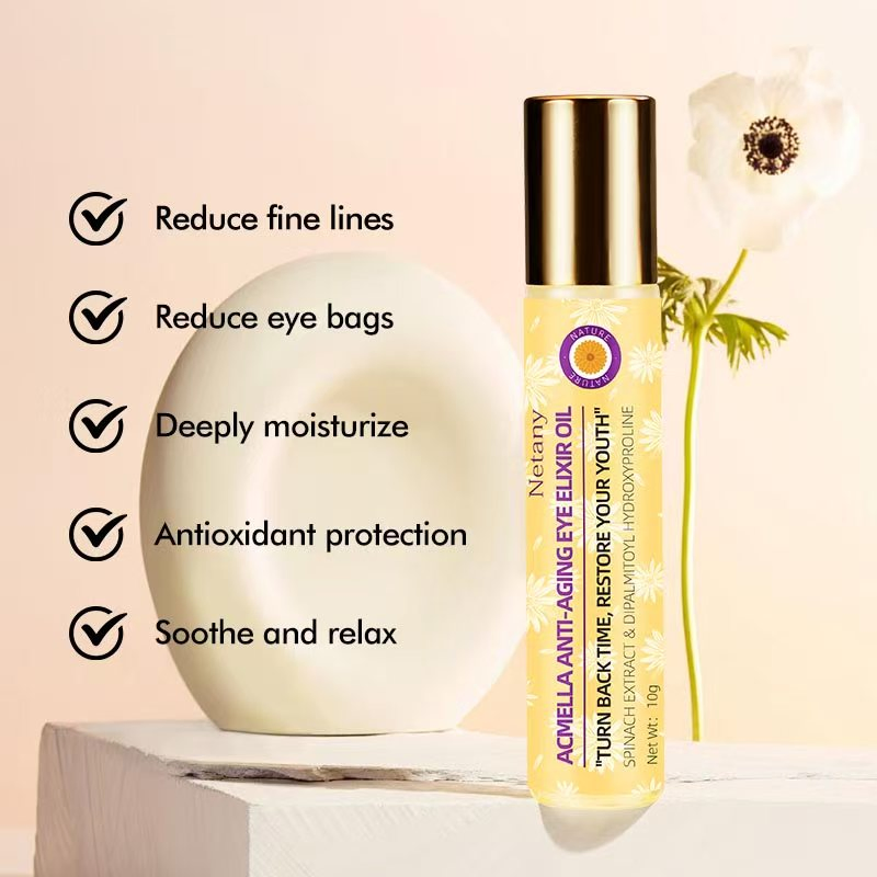 Herbal Chrysanthemum Flower Eye Essence Oil Reduces Fine Lines Eliminates Puffiness and Fades Dark Circles Eye Care