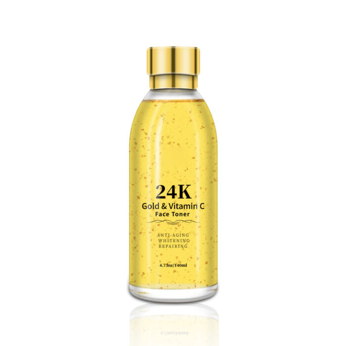 24K Gold Deep Repair Soothing Oil Control Anti Acne Facial Skin Hyaluronic Acid Moisturizing Brightening Shrinking Pore Vitamin C Whitening Face Toner