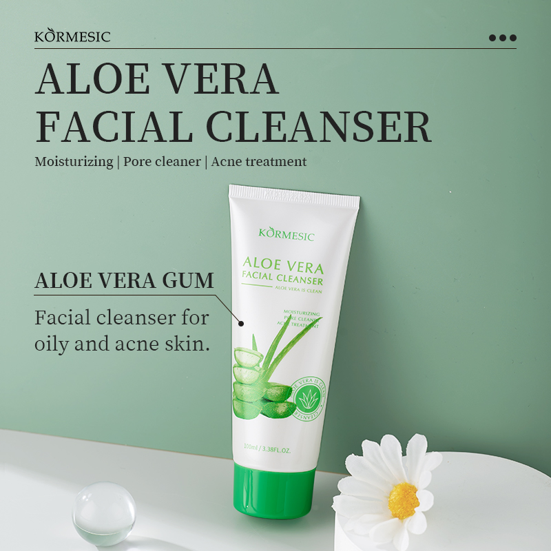 Natural Aloe Vera Deep Cleansing Face Wash for Oily Skin Face Wash Facial Cleanser