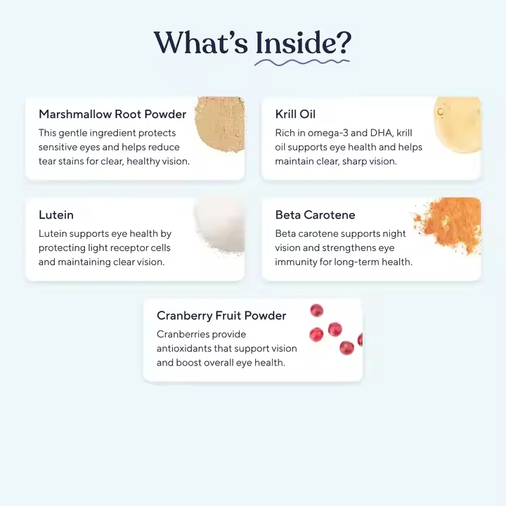 Eye Care Soft Chews for Pets Prevent Tear Stains &amp; Vision Support Lutein