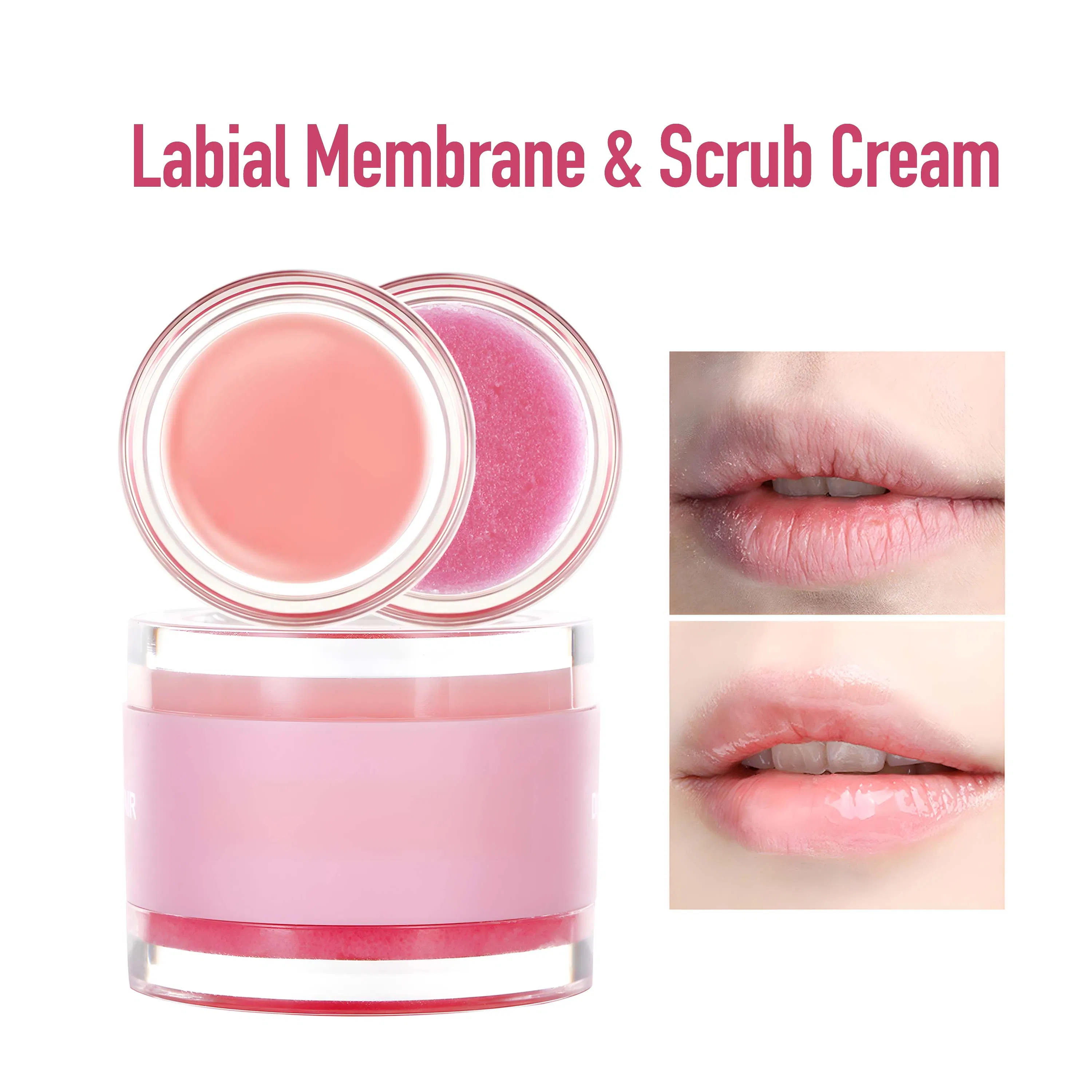 2 in 1 Softening and Moisturizing Labial Membrane &amp; Scrub Cream; Dual-Action Natural Gentle Repairing and Exfoliating Long Lasting Lip Scrub