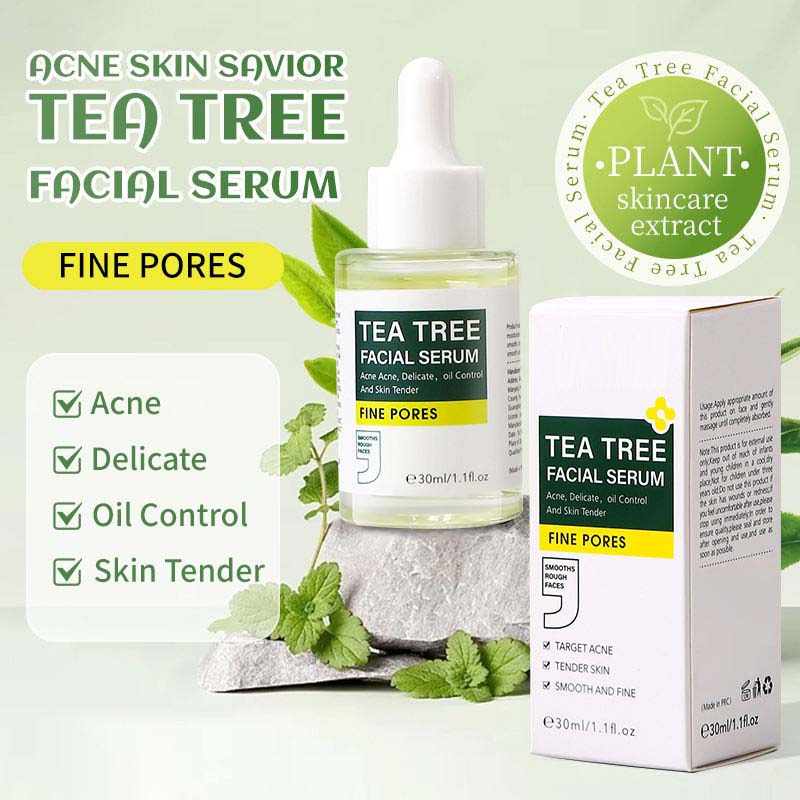Private Label Facial Skin Care Acne Removal Oil Control Whitening Hydration Tea Tree Facial Serum