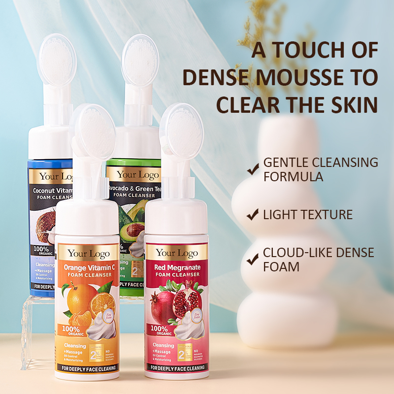 Orange Vitamin C Beauty Skin Care Facial Mousse Cleanser Deep Cleansing Gel Foaming Face Wash