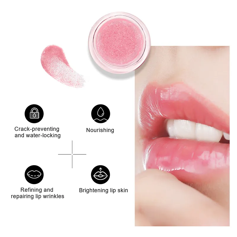 Moisturizing Exfoliating Skin Care Strawberry Flavor Pink Body Face Lip Scrub