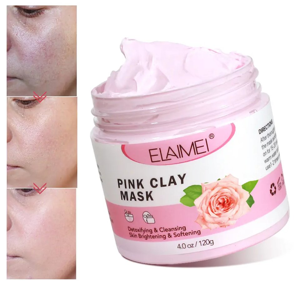 Online Wholesale in Stock Natural Skin Care Pink Rose and Turmeric Mud Beauty Organic Mud Facial Mask Moisturizing Deep Cleansing Detoxifying Face Clay Mask