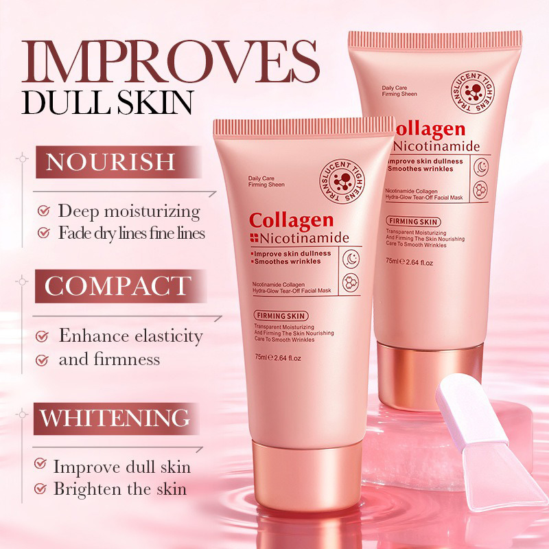 OEM Skin Firming Hydration Salmon DNA Collagen Overnight Wrapping Peel off Facial Mask