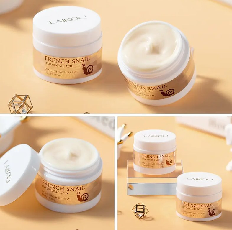 Skin Care Repair Facial Cream Whitening Moisturizing Organic Collagen French Snail Snail Essence Cream Travel Size 25g Moisturizer Japanese Sakura Face Cream