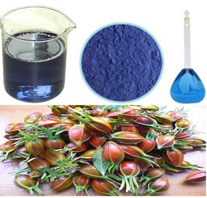 Pó de corante alimentar de extrato de gardênia azul