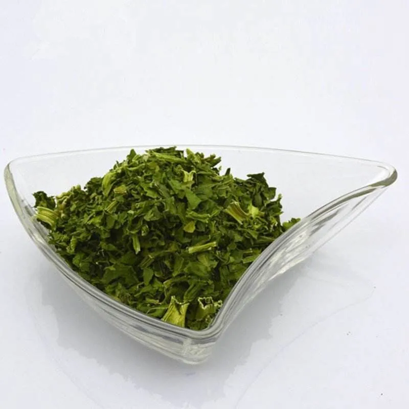 Vegetais desidratados e flocos de espinafre seco