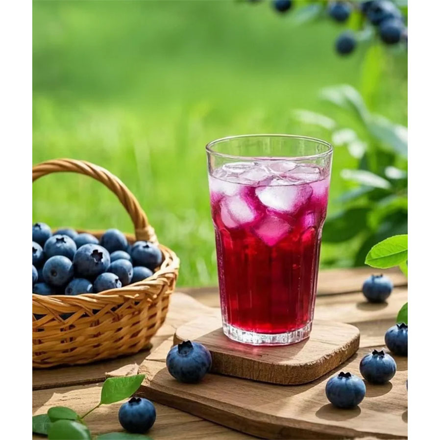 Suco concentrado de mirtilo fresco puro e prensado a frio de alta qualidade em grande quantidade