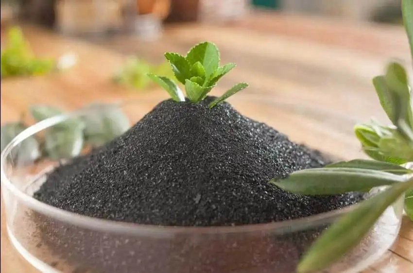 Flocos Brilhantes de Humato de Potássio Solúvel Versátil para Frutas, Vegetais e Ornamentais