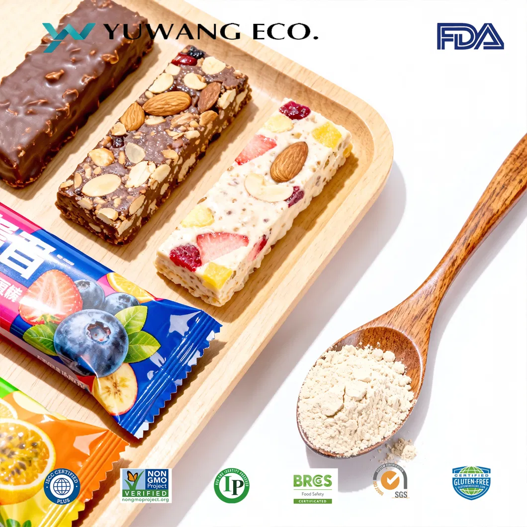 Baixa Viscosidade Alta Dispersidade Produção Anual de 130, 000 Toneladas de Proteína de Soja Não-OGM para Processamento de Alimentos Materiais Brutos Barra de Nutrição Barra de Nutrição