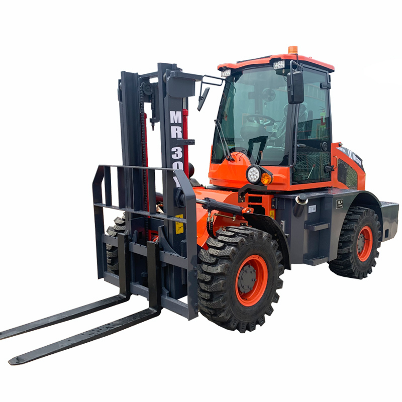 4WD Diesel Fork Lifter Machine 3ton 3m Rough Terrain Forklift