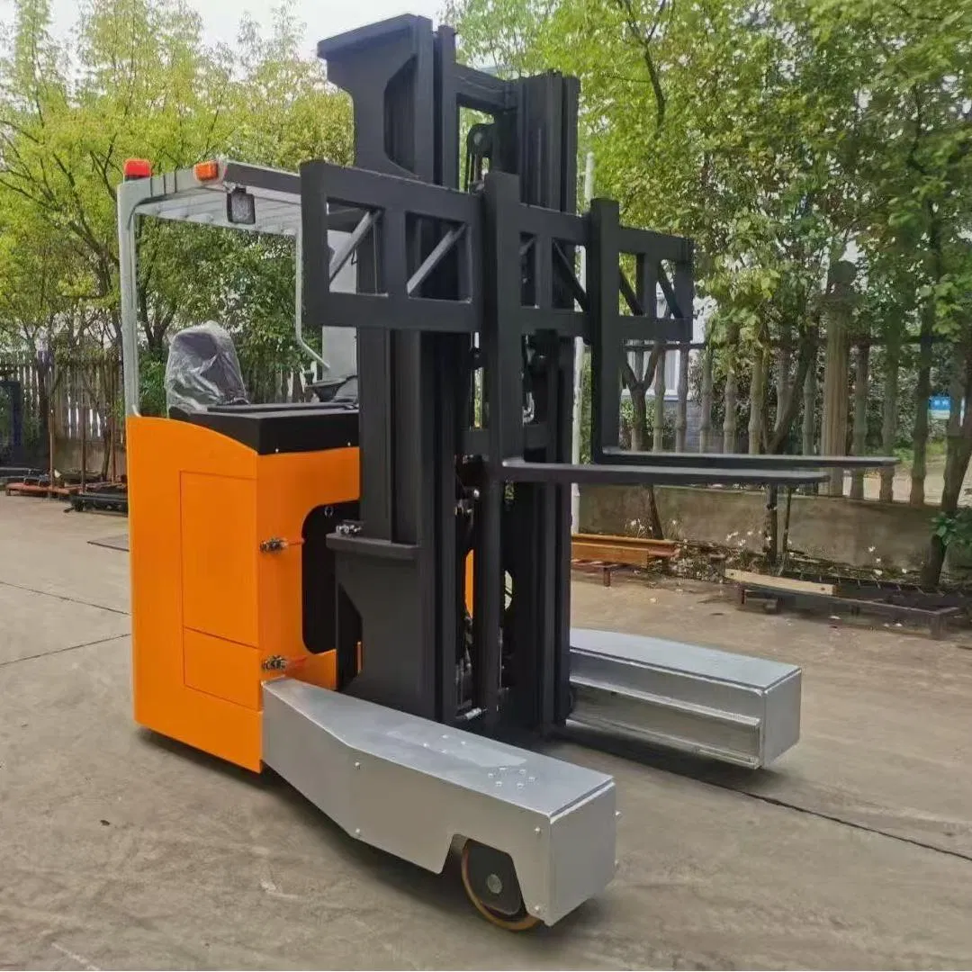 Multi Directional Electric Forklift with Standing Sitting and Side-Sitting Features
