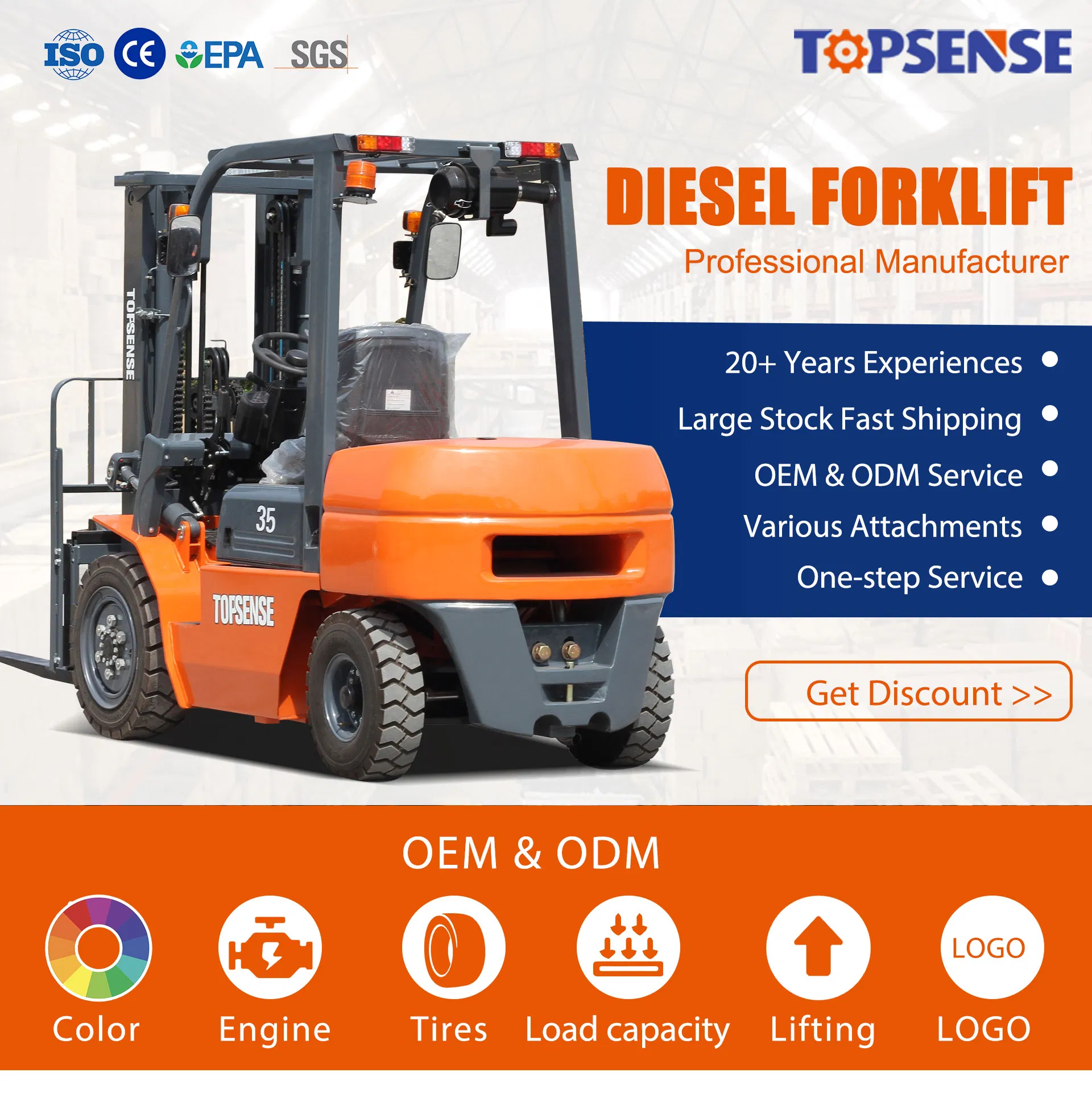 Diesel Forklift Main View