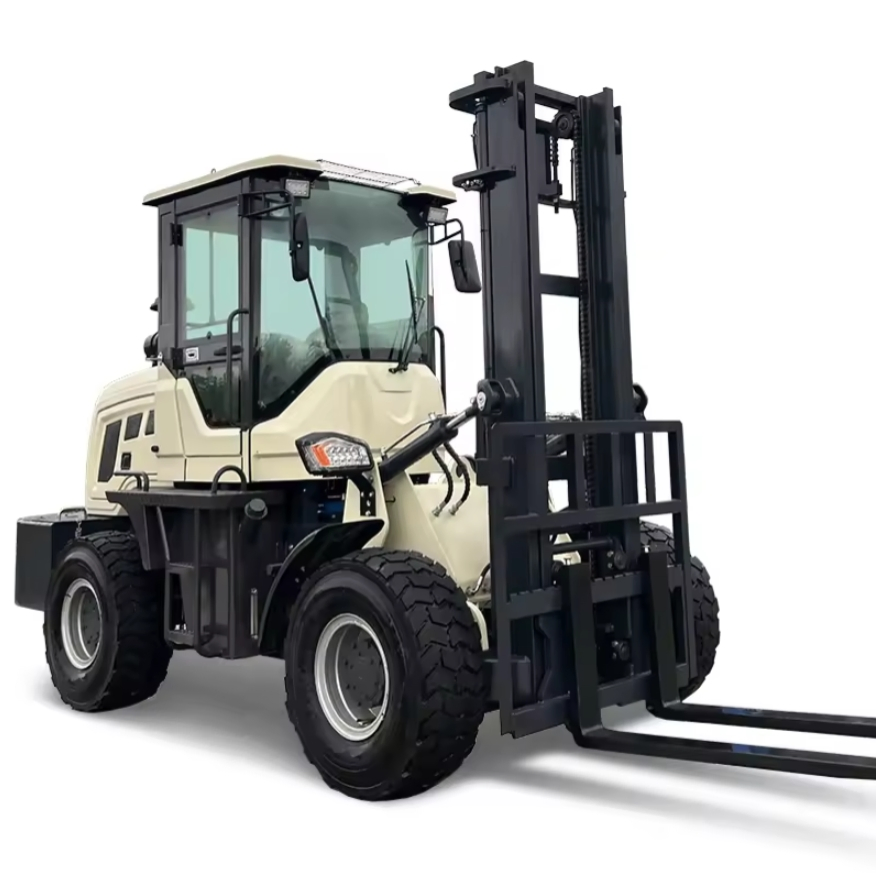 CE EPA 4WD Forklift Price 3 Ton 3.5 4 Ton Diesel Forklift Rough Terrain From China