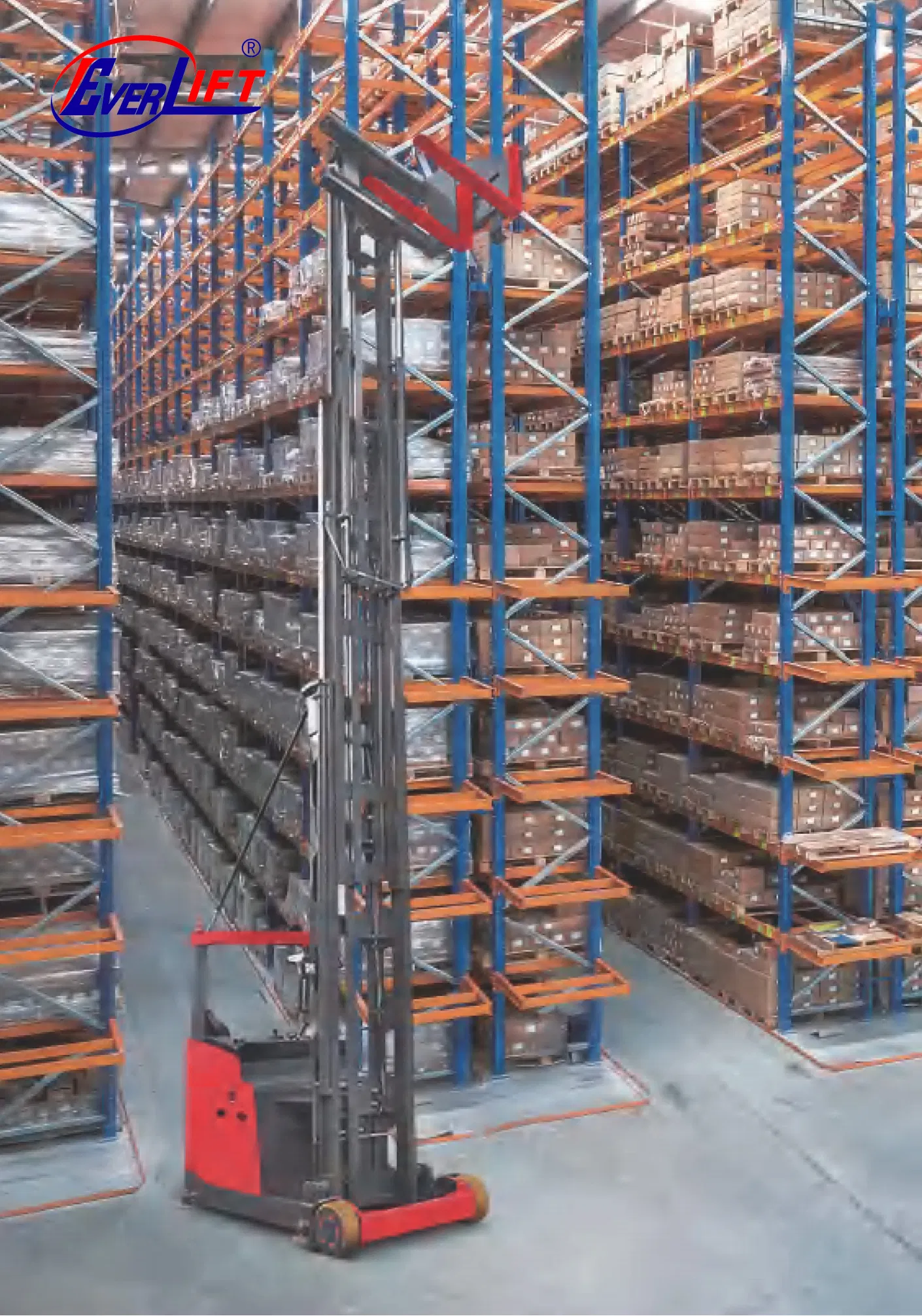 Very Narrow Aisle Vna 3 Way Forklift Electric Forklift