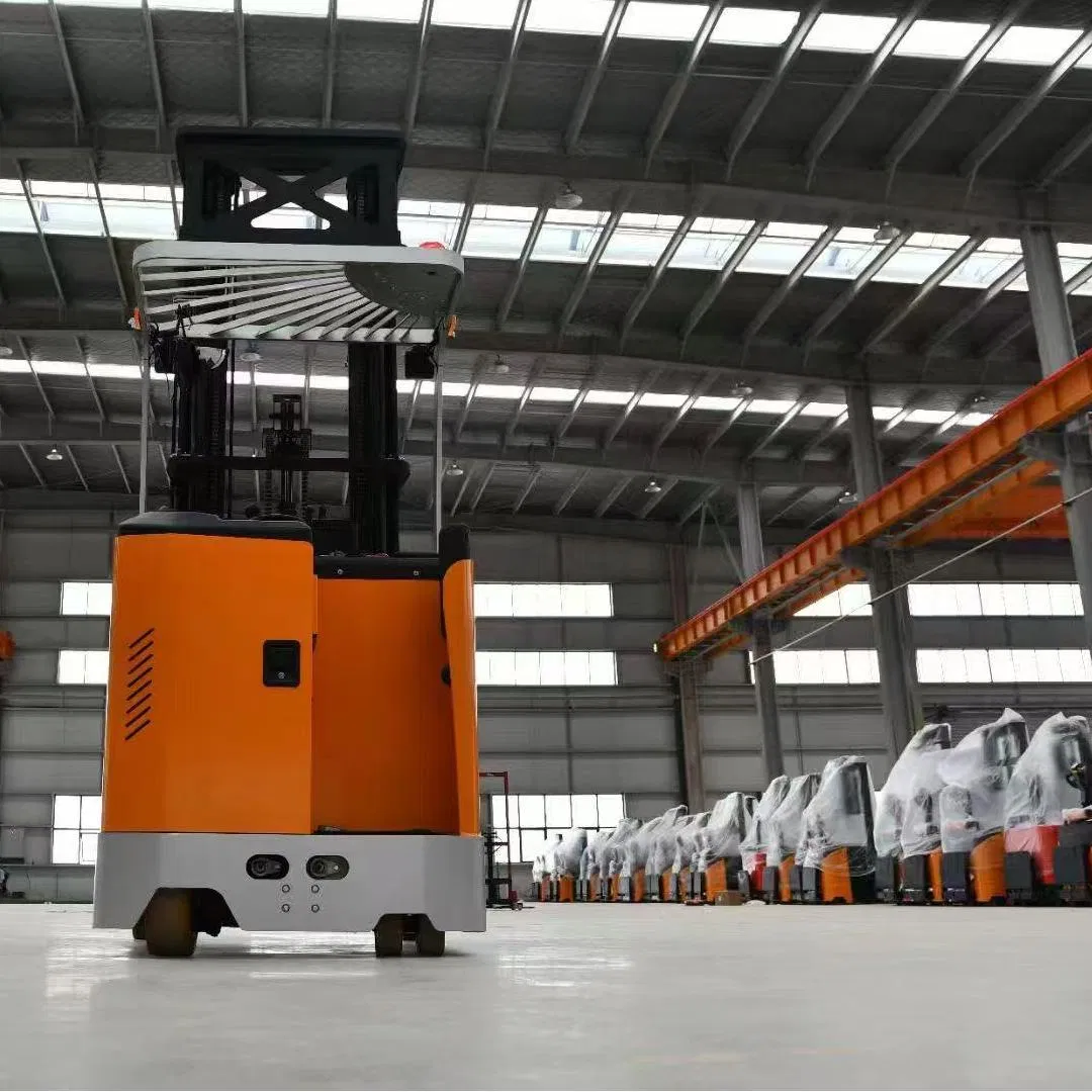 Multi Directional Electric Forklift with Standing Sitting and Side-Sitting Features