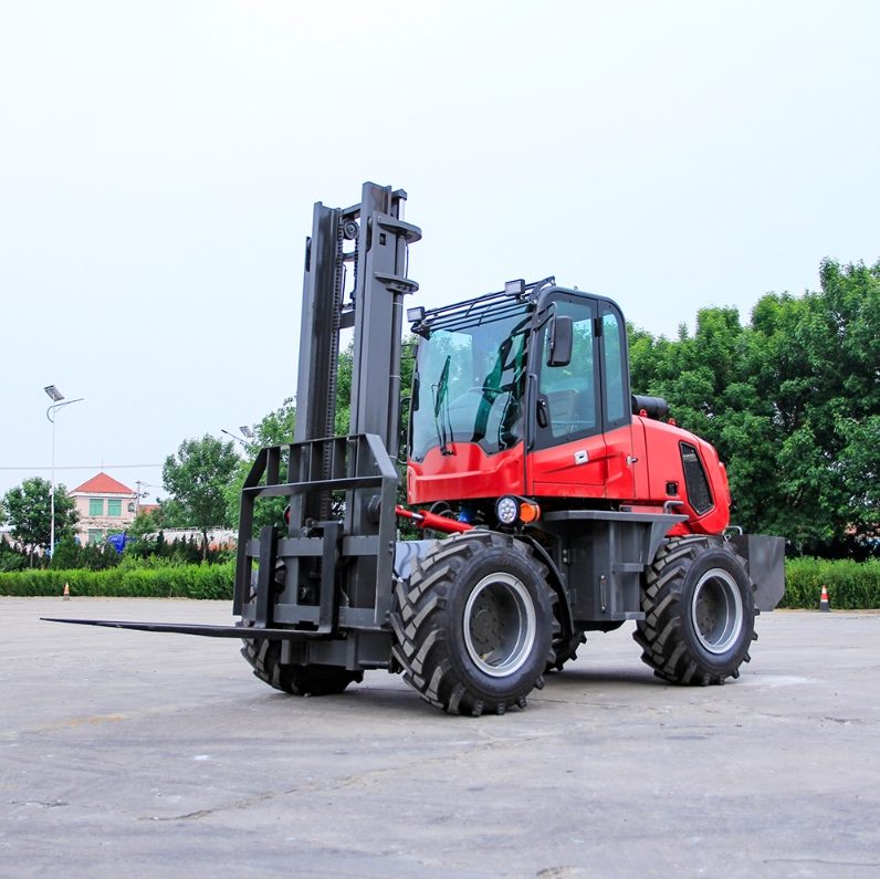 CE EPA 4WD Forklift Price 3 Ton 3.5 4 Ton Diesel Forklift Rough Terrain From China