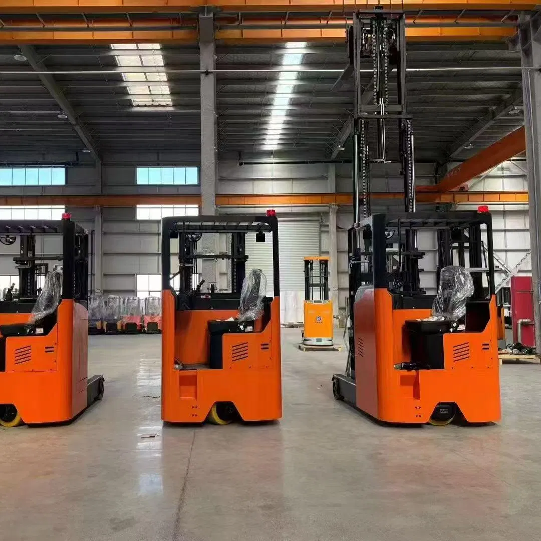 Multi Directional Electric Forklift with Standing Sitting and Side-Sitting Features