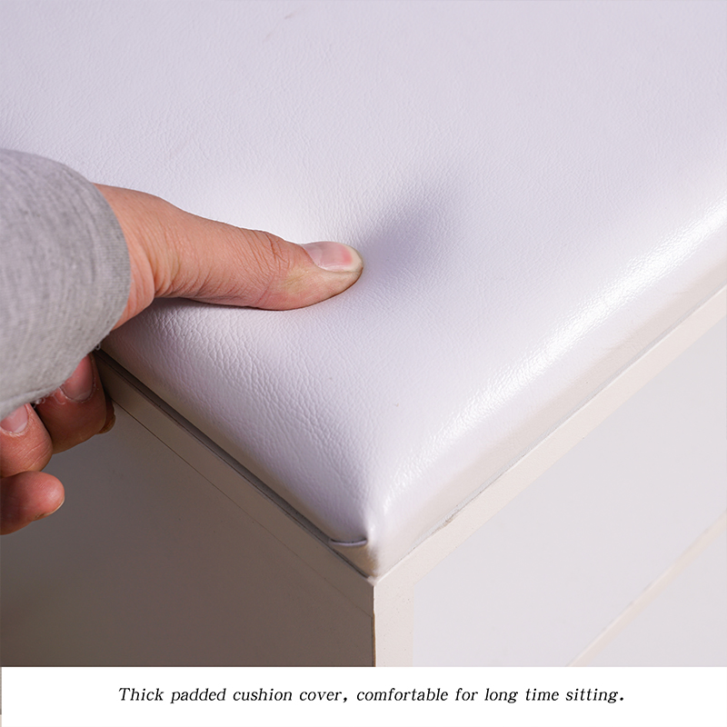 Modern Wooden Shoe Rack Shoe Cabinet Small Shoe Storage Bench with Soft Seat Cushion