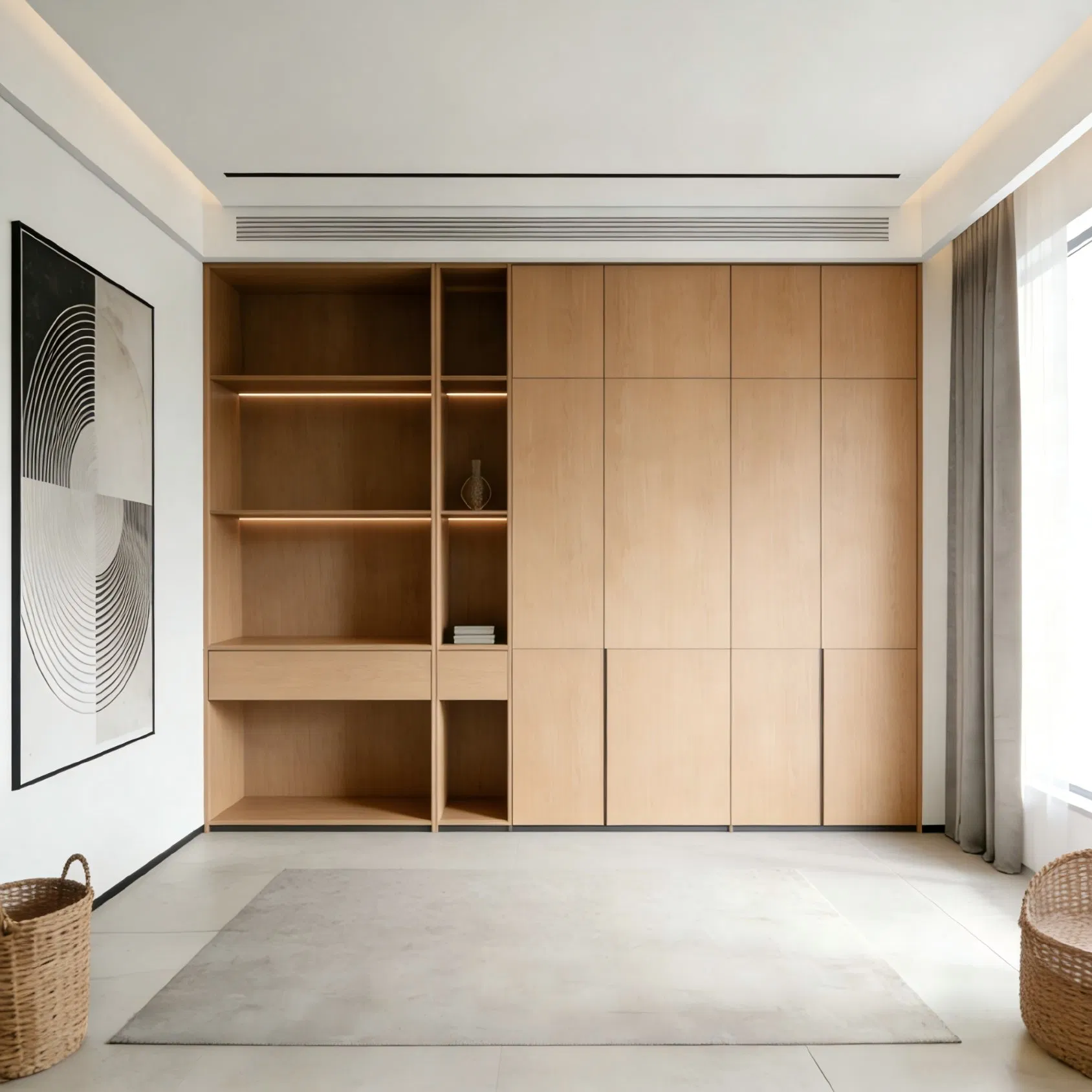 Built-in Wardrobe Closet with Modular Storage System for Home Furniture