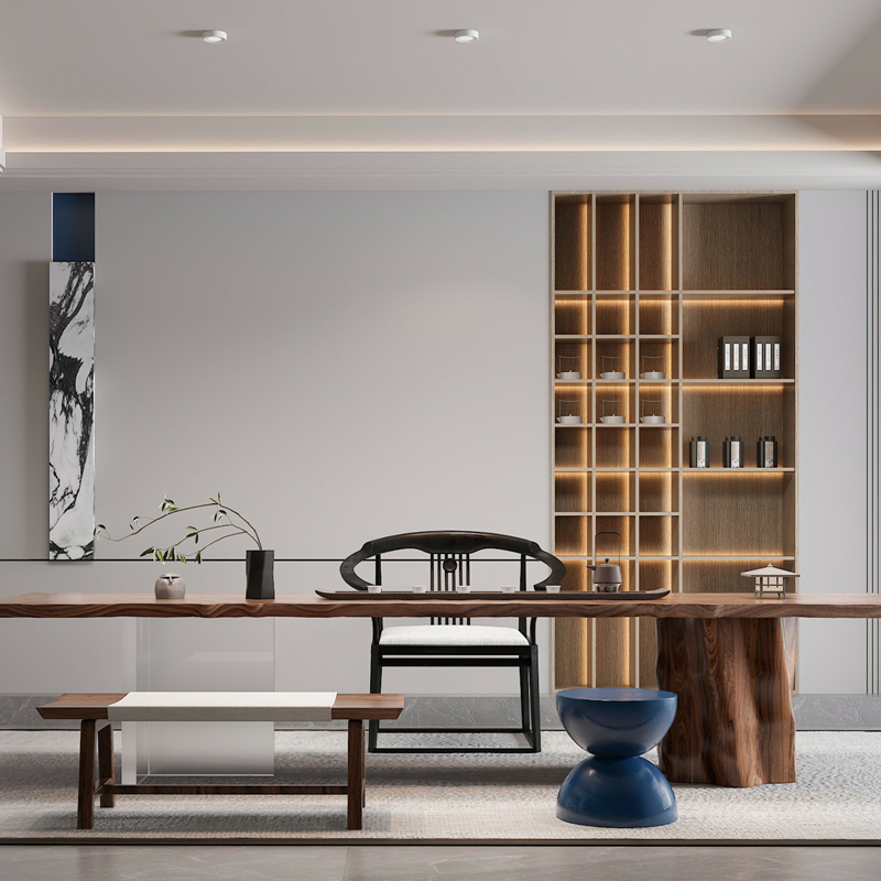 Modern Style Study Bedroom Grey Pet Panel Desk Bookcase Custom Design Wooden Solid Wood Office Bookcase Glass Door Light Strip