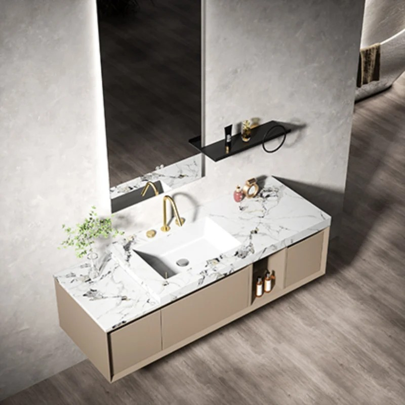 Modern Bathroom Vanity Set, Wall Mounted Bathroom Vanity, MDF Wooden Bathroom Cabinet, Bathroom Sink Cabinet, Bathroom Furniture, with Mirror