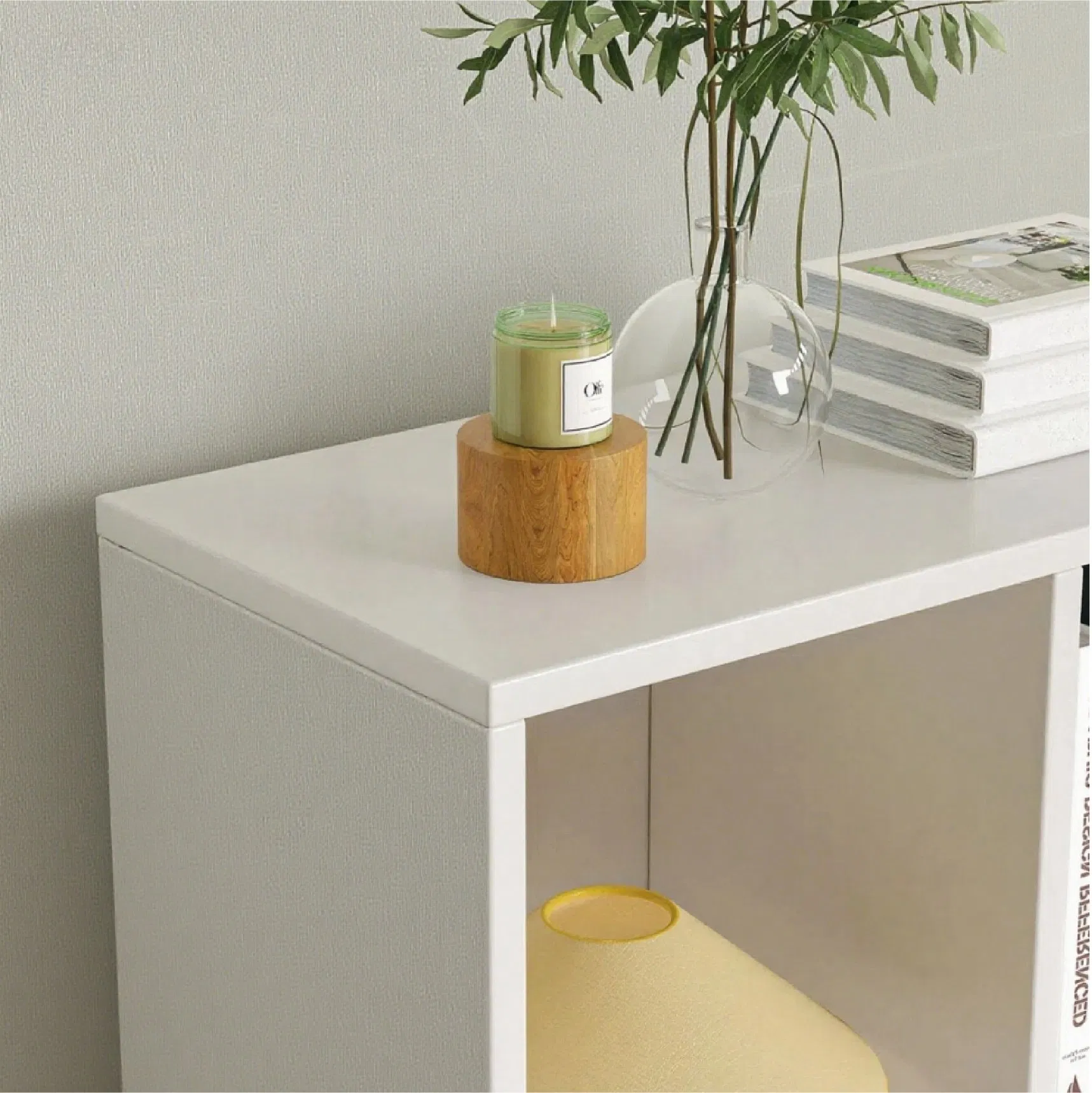 Wooden Display Open Storage Shelves Bookcase Boo Square White Frame 3 Tiers Back Leaning Bookshelf