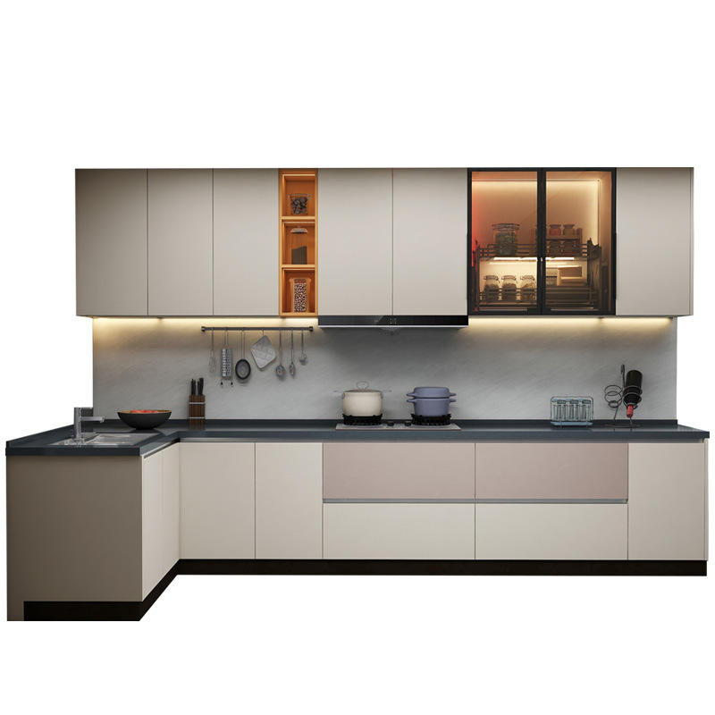 Wholesale Foshan Outdoor Kitchen Cabinet Furniture Factory Island Display Painting Laminate Tall Pantry Storage Modern Stainless Steel Aluminum Kitchen Cabinets