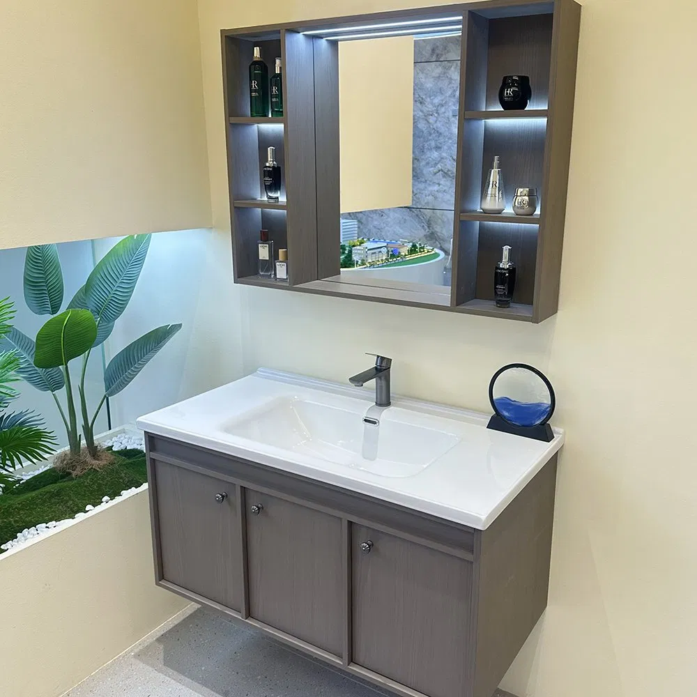 Wooden Bathroom Cabinet with Smart LED Mirror Cabinet Sanitary Ware Bathroom Vanity