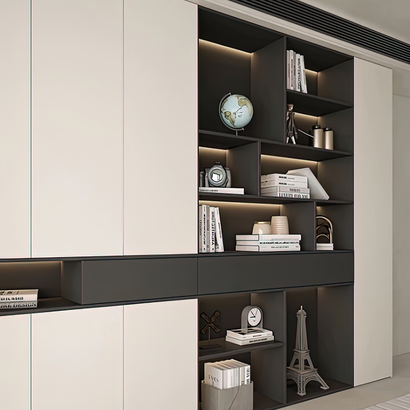 Wholesale Wine Rack Illuminated Bottle Display Stand Solid Wood Kitchen Cabinet Modern Furniture Wine and Whiskey Family Wine Cabinet