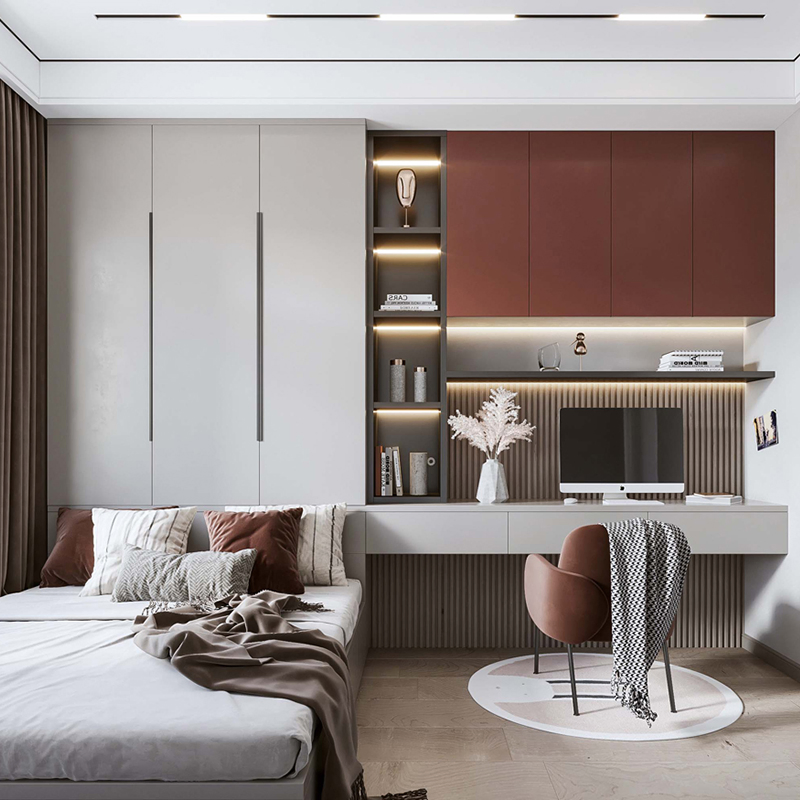 Australia White Home/ Hotel Furniture Wall Adult Mens Bedroom Tatami Double/ Single Bed Industrial Wooden Bed Storage with Large Cabinet Headboard