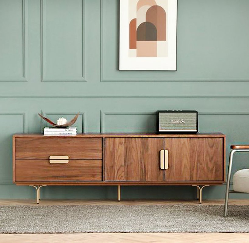 Imported Materials Stylish Television Stands TV Cabinets Export-Grade TV Cabinets Eco-Friendly TV Consoles with LED Lighting