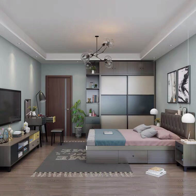 Portable Home Bedroom Furniture Wooden Tatami Single Bed Storage Wall Kid Bed