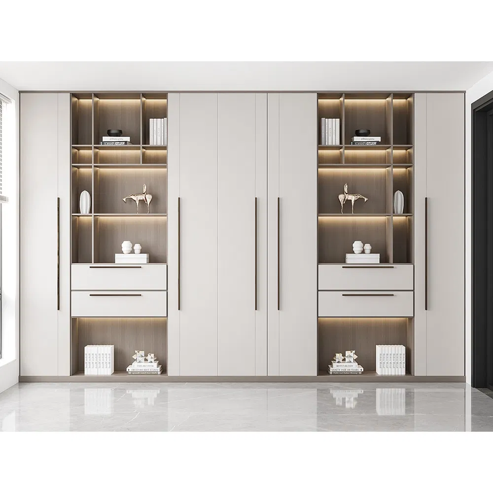 Modern Walk in Closet Wardrobe Systems Design Wood Bedroom Cupboards