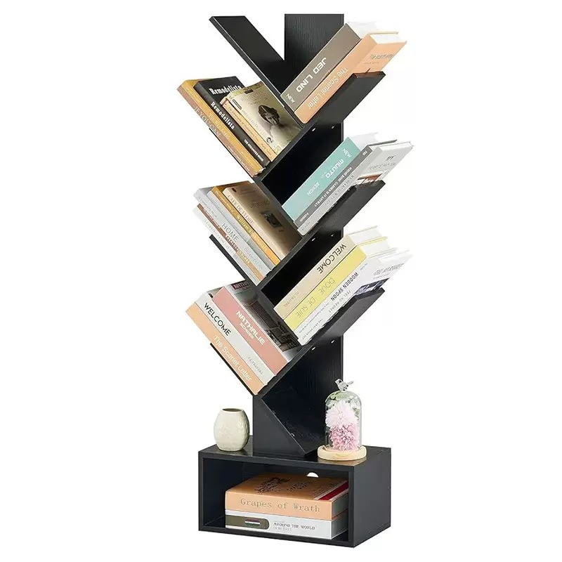 Modern Zigzag Bookcase - Stylish Space-Saving Bookshelf for Living Room/Offi