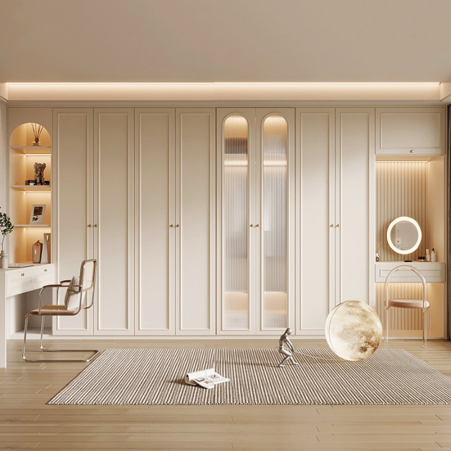 Custom Modular Wardrobe for Bedroom &amp; Cloakroom - Wooden or Plastic Home Furniture Closet System, Foshan Factory Direct