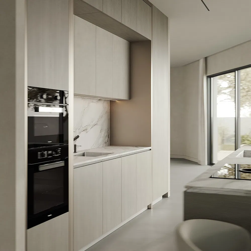 Waymove Modern Farmhouse Kitchen Island with Sink and Faucet