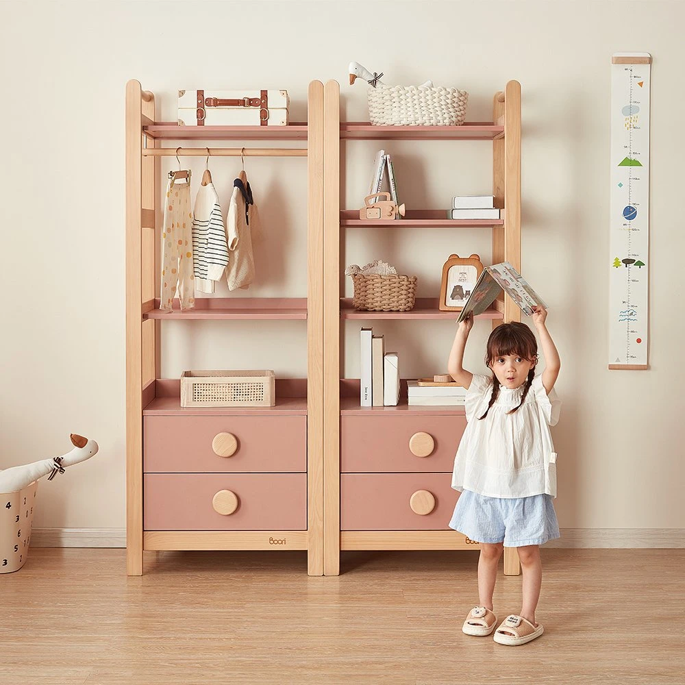 Boori Nordic Wooden Book Shelf Living Room Kids Multi-Functional Bookcase