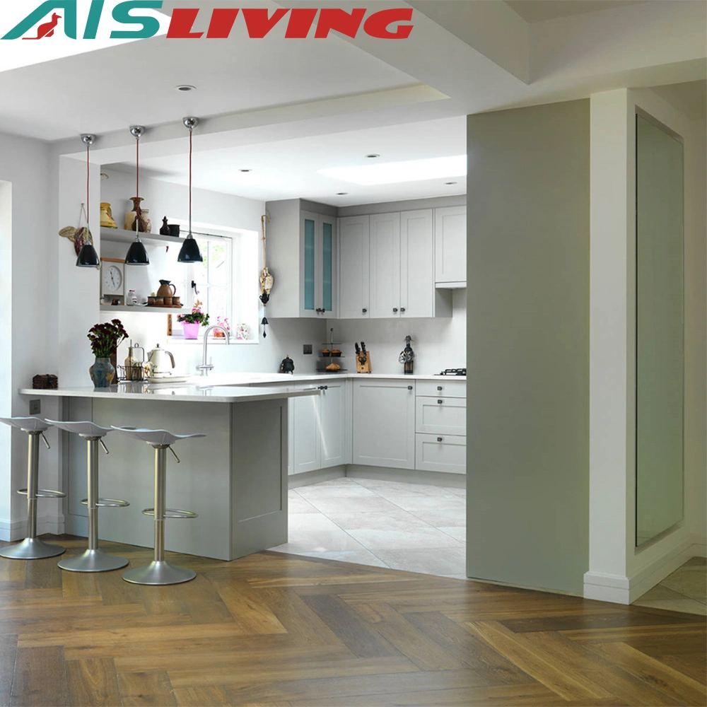 Customized Living Room Furniture Waterproof Design Multifunctional Modular PVC Finish Shaker Door Practical Home Furniture Kitchen Cabinets Sample Customization